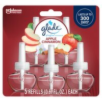 Glade PlugIns Apple Cinnamon Scented Oil Refills, 0.67 fl oz, 5 count