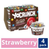 YoCrunch Strawberry with M&M's Minis Milk Chocolate Candies Lowfat Yogurt, 4 oz, 4 count