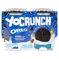 YoCrunch Vanilla Lowfat Yogurt with Oreo Cookie Pieces, 4 oz, 4 count, 16 Ounce