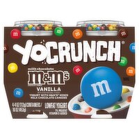 YoCrunch Vanilla M&M's Milk Chocolate Candies Lowfat Yogurt, 4 oz, 4 count