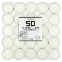 Star Lytes Unscented Tea Lights, 0.39 oz, 50 count