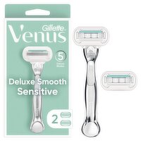 Gillette Venus Deluxe Smooth Sensitive Women's Razor Handle + 2 Blade Refills