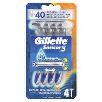 Gillette Sensor3 Comfortgel Disposable Razors, 4 count