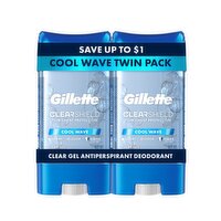 Gillette Clear Gel Antiperspirant and Deodorant for Men Cool Wave Scent Twin Pack - 2 of 3.8oz