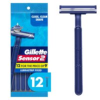 Gillette Sensor2 Men's Disposable Shaving Razors, 12 Count, 12 Each