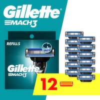 Gillette Mach3 Cartridges, 12 count