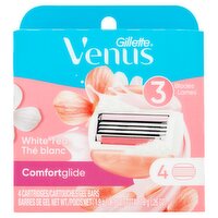 Gillette Venus Comfortglide White Tea Cartridges and Gel Bars, 4 count