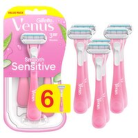 Gillette Venus Sensitive Disposable Razors Value Pack, 6 count