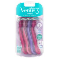 Gillette Venus Simply Colors Disposable Razors, 4 count