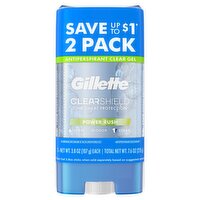 Gillette ClearShield Power Rush Antiperspirant/Deodorant, 3.8 oz, 2 count