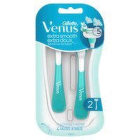 Gillette Venus Extra Smooth Sensitive Disposable Razors, 2 count