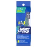 Gillette Sensor 2 Plus Ultragrip Pivot Disposable Razors, 5 count, 5 Each