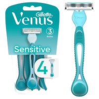 Venus Simply 3 Sensitive Disposable Razors, 4 Count