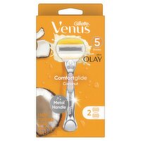 Gillette Venus Comfortglide plus Olay Coconut Women's Razor Handle + 2 Blade Refills