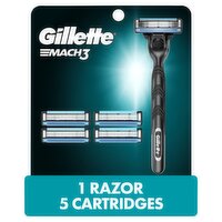 Gillette Mach3 Men's Razor Handle + 5 Blade Refills