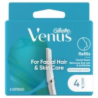 Gillette Venus Facial Razor Refills Cartridges, 4 count