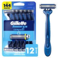 Gillette Sensor3 Smooth Shave Men's Disposable Shaving Razors, 4 Count