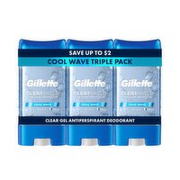 Gillette Clear Gel Antiperspirant and Deodorant for Men Cool Wave Scent Triple Pack - 3 of 3.8oz
