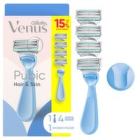 Gillette Venus for Pubic Hair & Skin, Bikini Razor for Women, Razor Handle plus 4 Refills