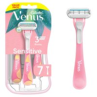 Gillette Venus Sensitive Women's Disposable Razor with A Touch of Aloe, 7 Count