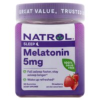 Natrol Strawberry Sleep Melatonin Dietary Supplement, 5mg, 90 count