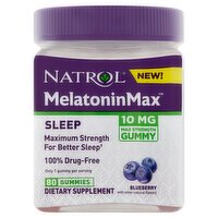 Natrol MelatoninMax Sleep Blueberry Dietary Supplement, 10 mg, 80 count