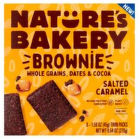 Nature's Bakery Salted Caramel Brownie Twin Packs, 1.59 oz, 6 count, 9.54 Ounce