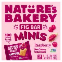 Nature's Bakery Raspberry Minis Fig Bar, 1 oz, 10 count, 10 Ounce