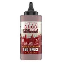 Four Sixes Straight Sixes Spicy BBQ Sauce, 14 oz