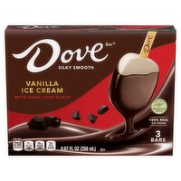 Dove Bar Vanilla with Dark Chocolate Ice Cream Bars, 3 count, 8.67 fl oz