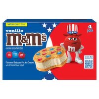 M&M's Vanilla Flavored Reduced Fat Ice Cream Cookie Sandwiches, 4.0 fl oz, 4 count