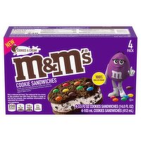 M&M's Cookies & Cream Cookie Sandwiches, 3.5 fl oz, 4 count