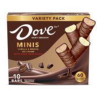 Dove Bar Minis Vanilla & Mocha Ice Cream Bars Variety Pack, 10 count, 7.5 fl oz