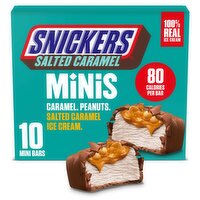 Snickers Caramel Peanuts Salted Caramel Ice Cream Mini Bars, 0.95 fl oz, 10 count, 9.5 Fluid ounce