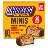 Snickers Mini Caramel, Peanuts, Crunchy Peanut Butter Ice Cream Bars, 0.95 fl oz, 10 count