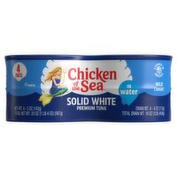 Chicken of the Sea Solid White Premium Tuna in Water, 5 oz, 4 count , 20 Ounce