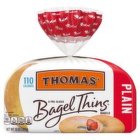 Thomas' Bagel Thins Plain Pre-Sliced Bagels, 8 count, 13 oz, 13 Ounce