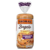 Thomas' Pre-Sliced Cinnamon Raisin Bagels, 6 count, 1 lb 4 oz