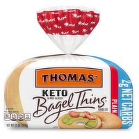 Thomas' Bagel Thins Keto Plain Pre-Sliced Bagels, 8 count, 13 oz, 13 Ounce