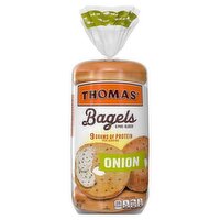 Thomas' Pre-Sliced Onion Bagels, 6 count, 18 oz