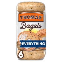 Thomas' Pre-Sliced Everything Bagels, 6 count, 1 lb 2 oz