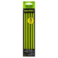 Amscan SuperGlow 8 in Glow Sticks with Connectors, 5+, 5 count