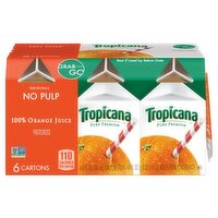 Tropicana Pure Premium 100% Orange Juice Original No Pulp 8 Fl Oz 6 Count, 48 Fluid ounce