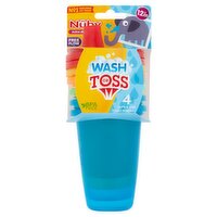 Nûby Active Sipeez 10 oz Wash or Toss Cups, 12m +, 4 count