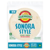 Guerrero Sonora Style Soft Taco Flour Tortillas, 10 count, 14.58 oz