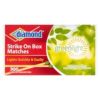 Diamond Greenlight Large Kitchen Strike On Box Matches, 300 count