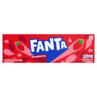 Fanta Strawberry Flavored Soda, 12 fl oz, 12 count