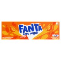 Fanta Zero Calorie Orange Soda, 12 fl oz, 12 count, 144 Fluid ounce