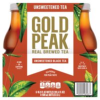 Gold Peak Unsweetened Black Real Brewed Tea, 16.9 fl oz, 6 count