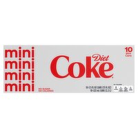 Diet Coke Mini Soda, 7.5 fl oz, 10 count
